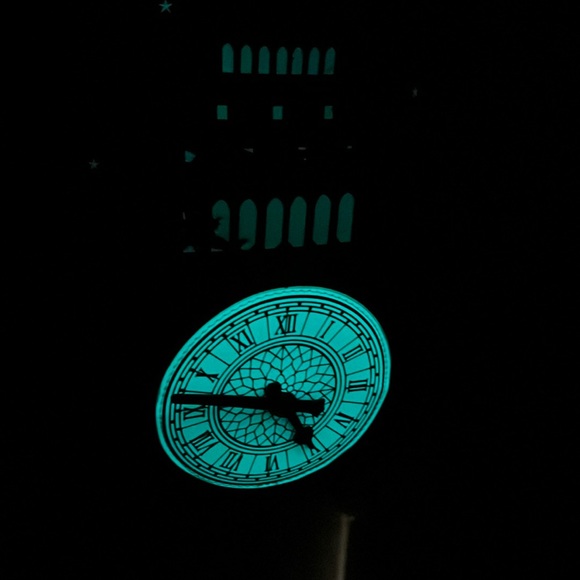 Loungefly Peter Pan Neverland Flight Clock Tower Disney Mini Backpack & Wallet - Picture 8 of 13